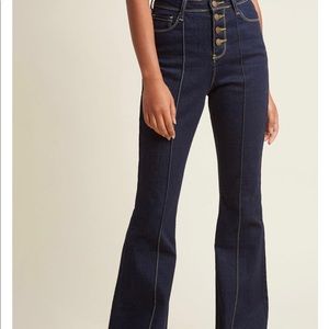 ModCloth Button Fly Flare Jeans